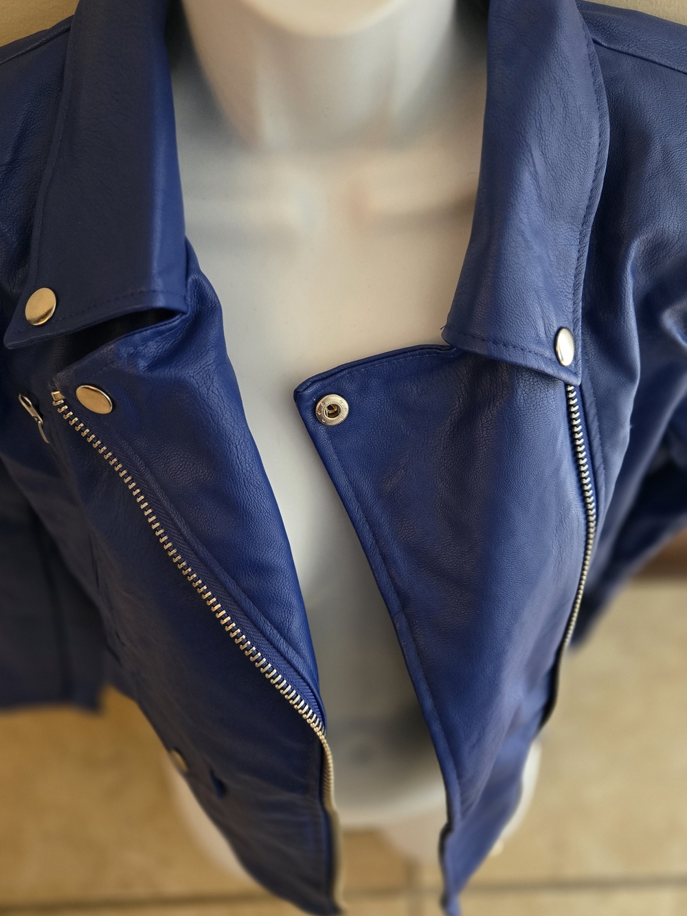 NWOT- Love Tree Blue Moto Jacket - Small - Picture 4 of 4